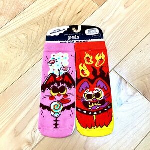 Toddler mismatched socks pals and Pinkgabbercat , purrty sweet and feline spicy